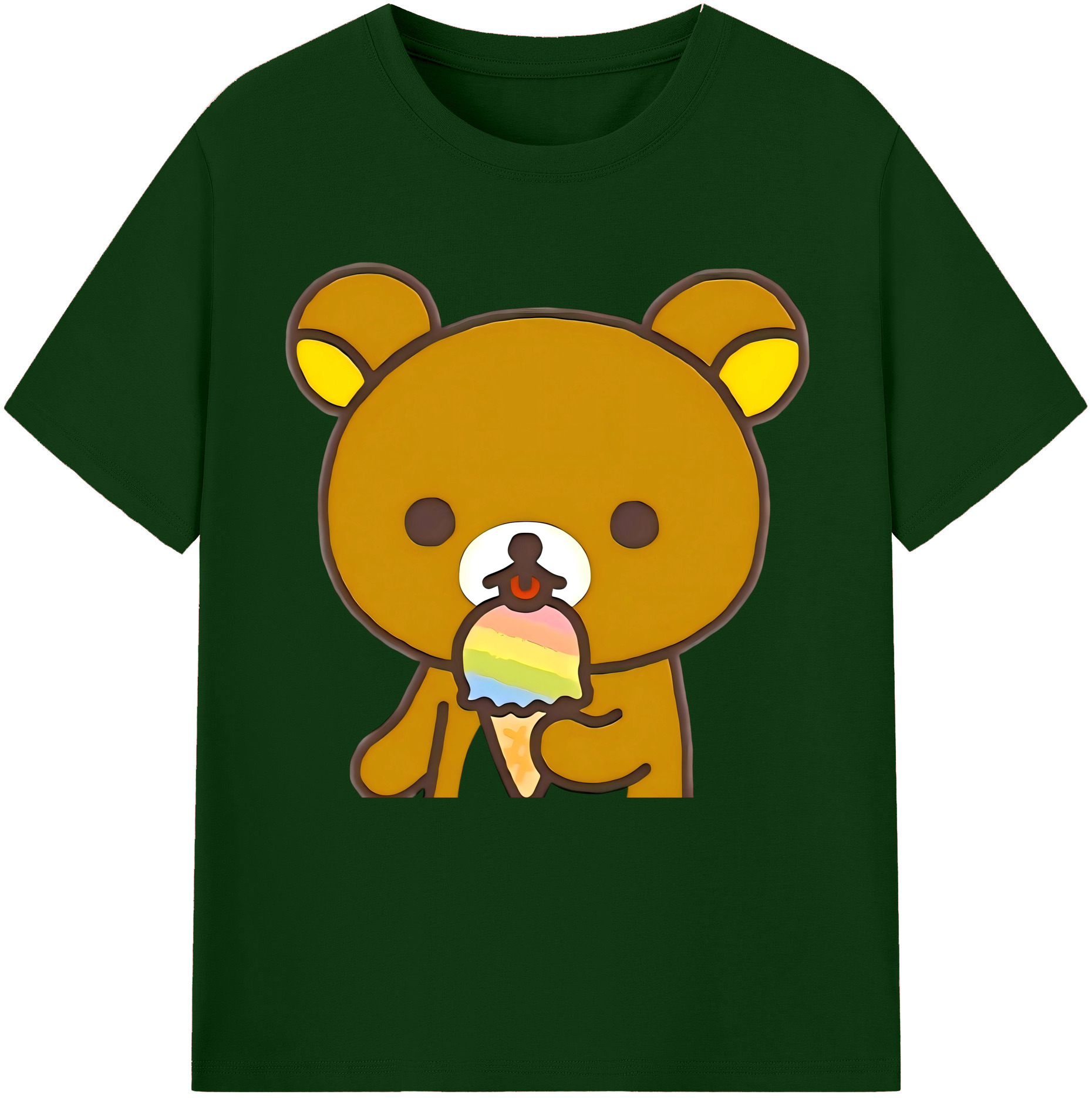 （画像用） リラックマ リラックマ キイロイトリ Rilakkuma Korilakkuma Kiiroitori 綿100％半袖Tシャツ（フロントプリント）